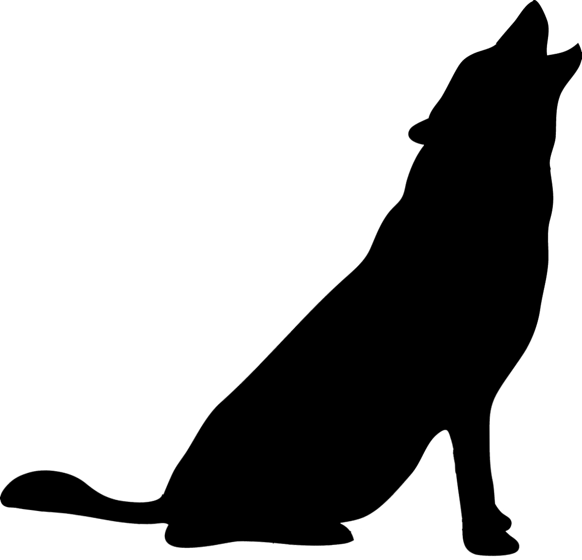 Howling wolf silhouette