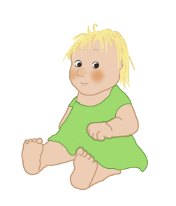 baby clipart cute in green