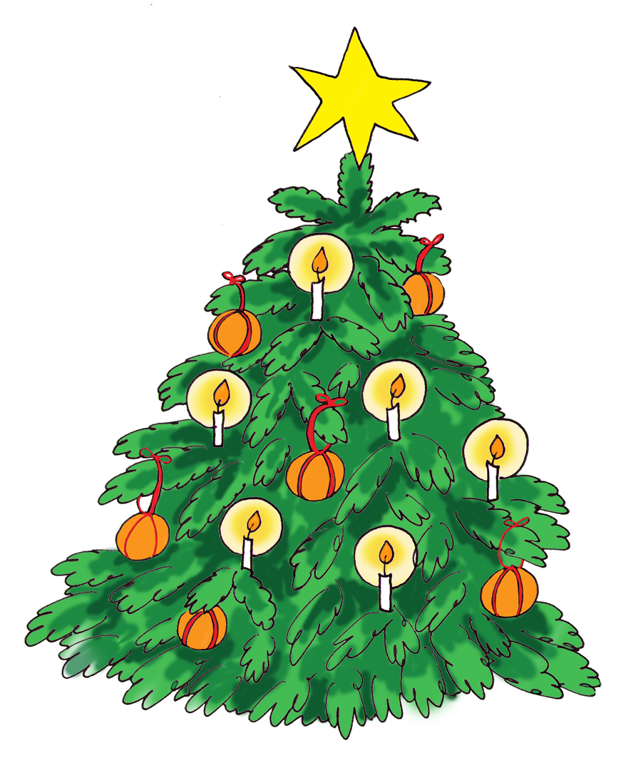 christmas tree clip art with candles