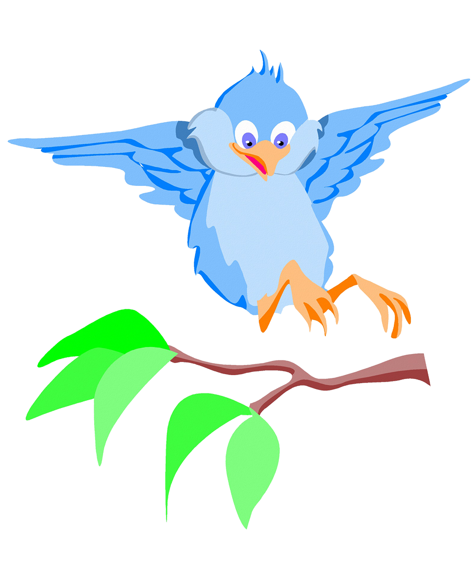 Drawing of bird landing