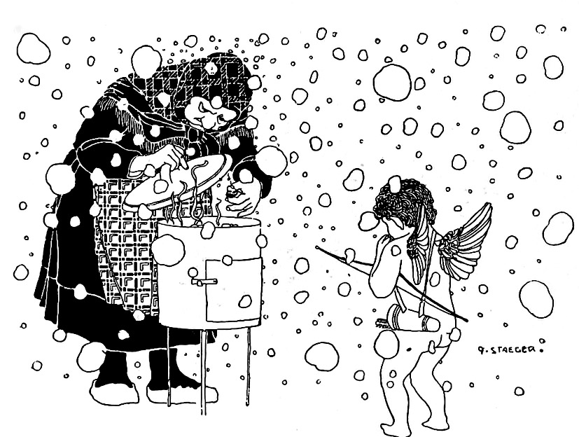  strange Art nouveau picture with cupid