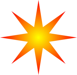 orange radial star clipart