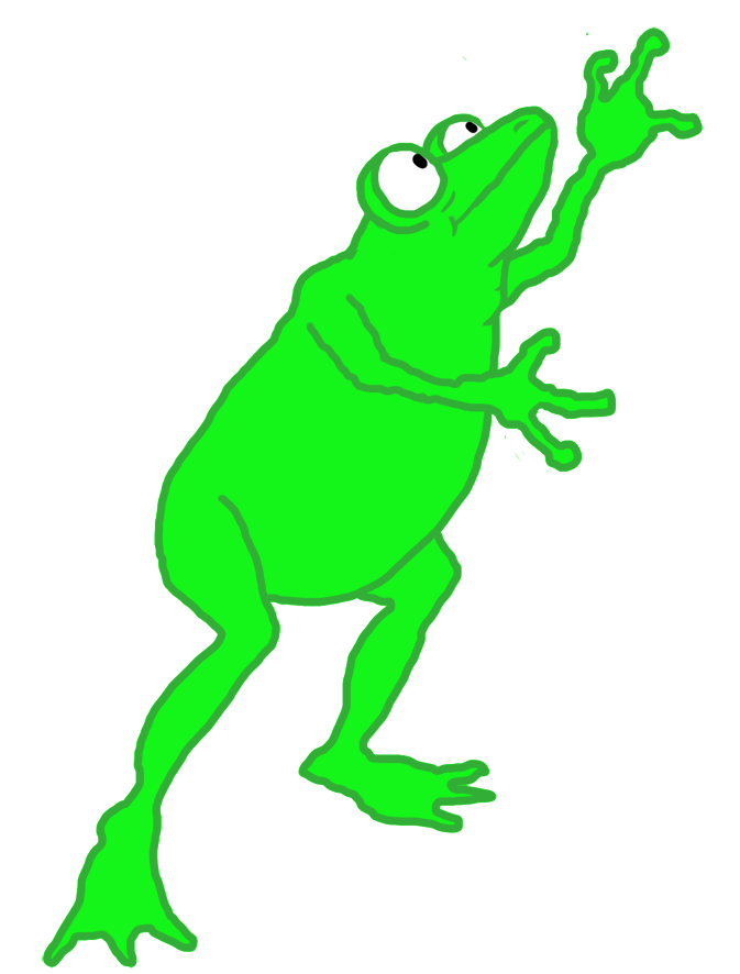frog reaching for ?