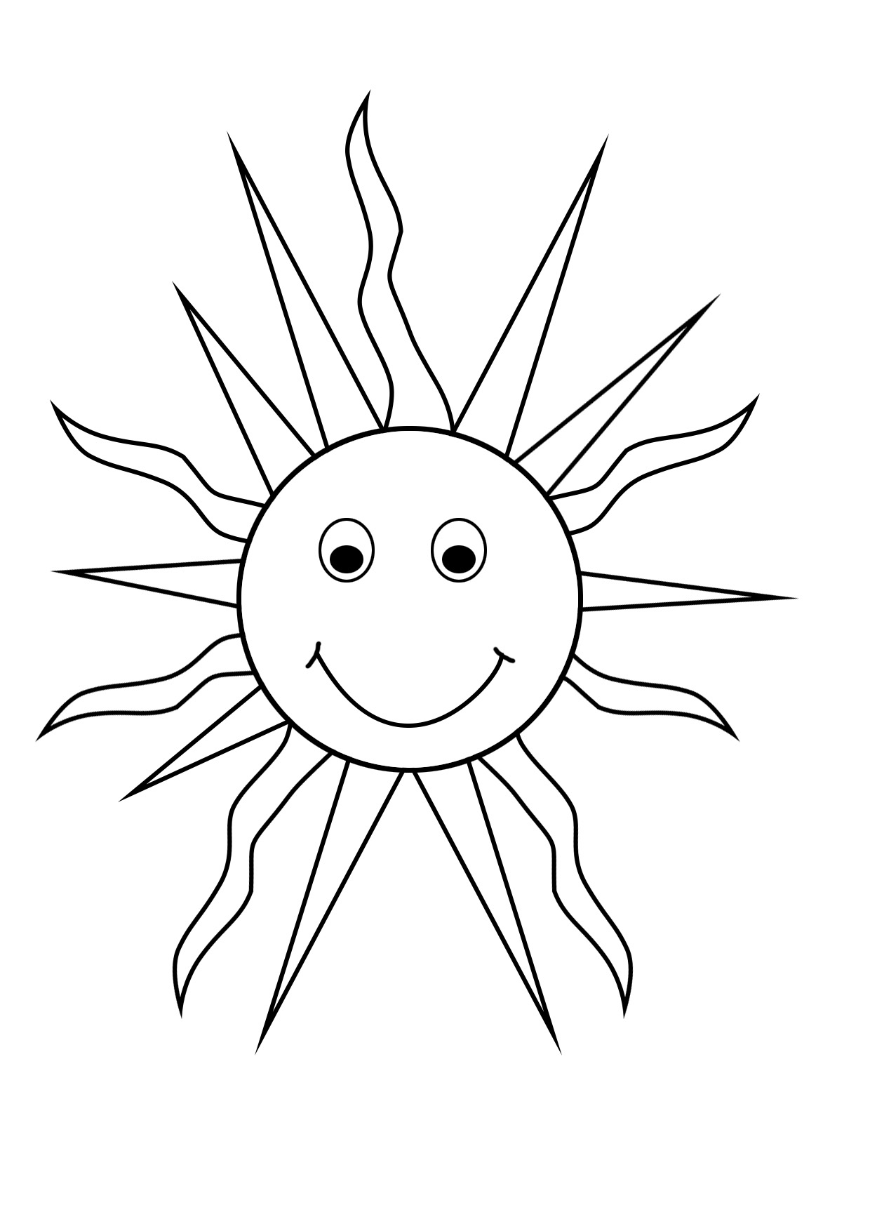 happy sun coloring sheet