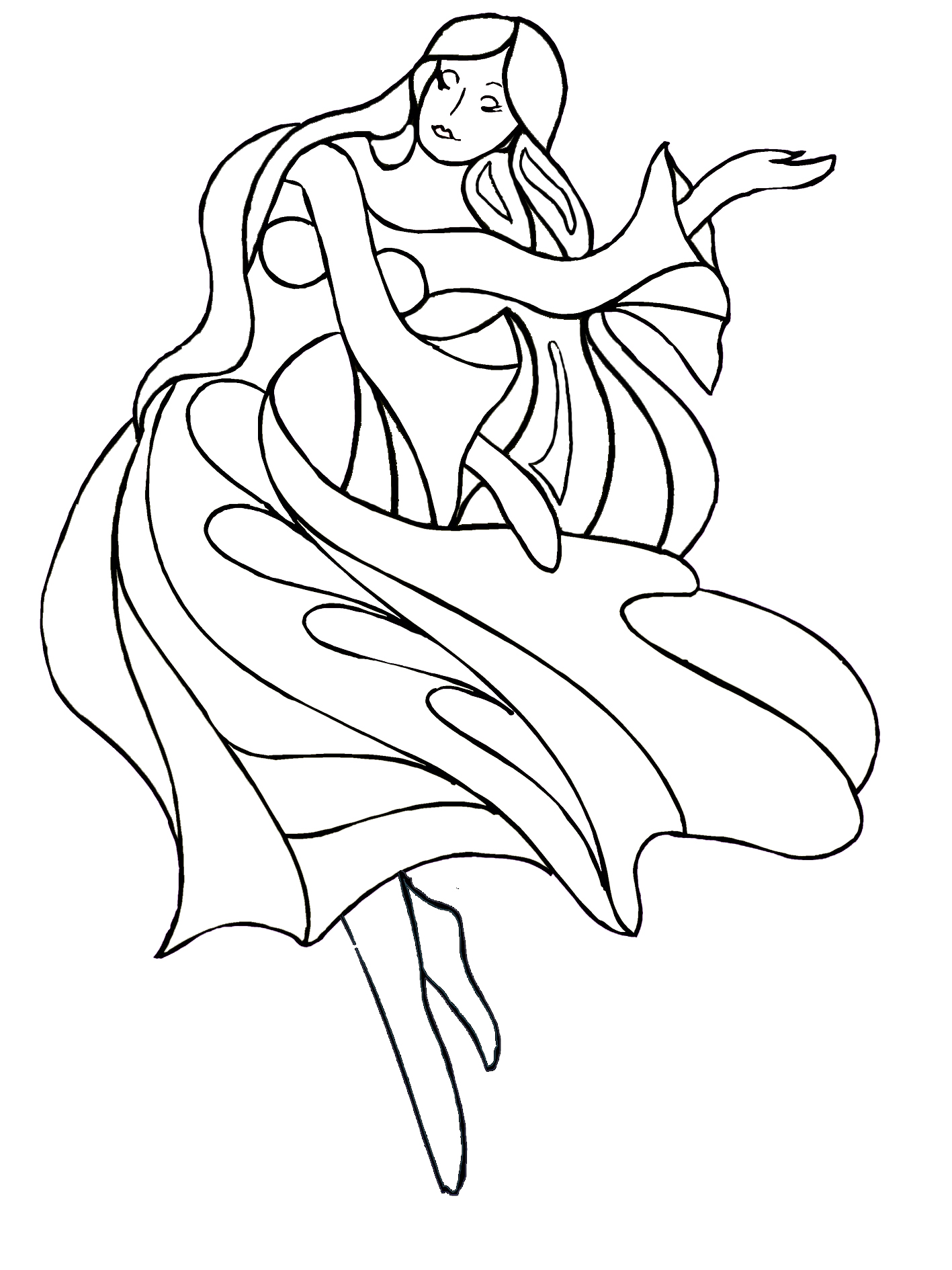 young girl dancing coloring sheet