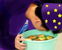 witch bobbing for apples 