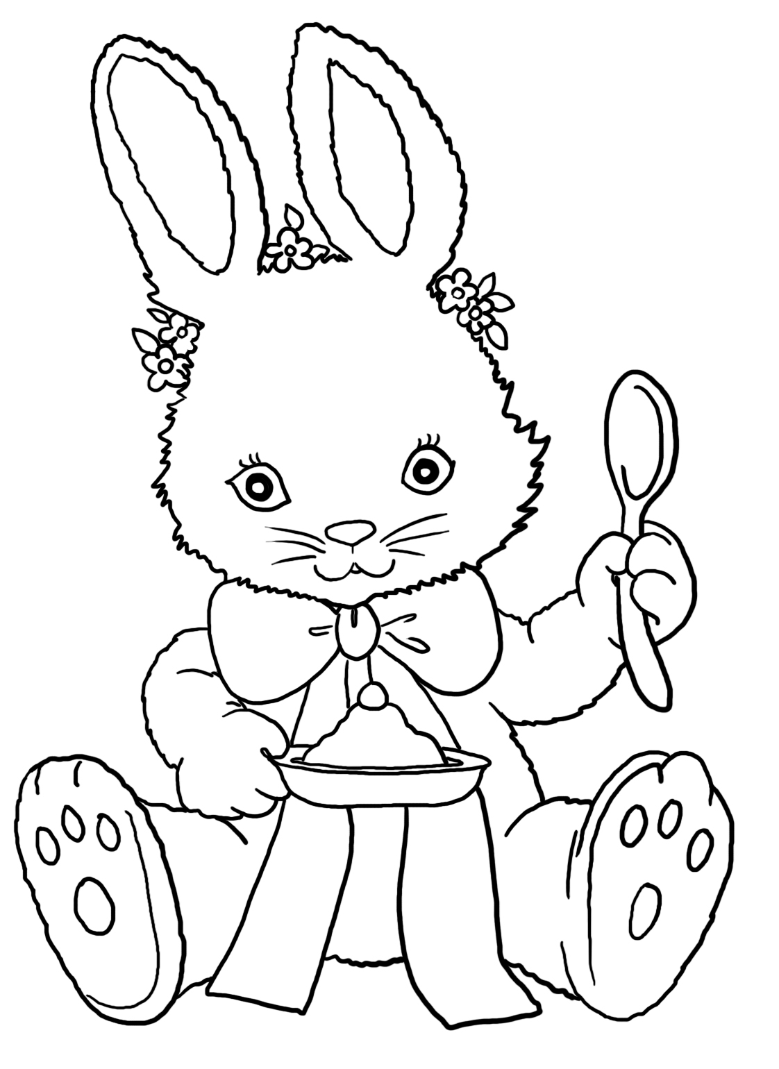 Baby Easter bunny coloring page