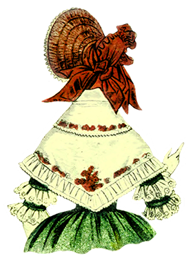 Victorian bonnet seen from the back