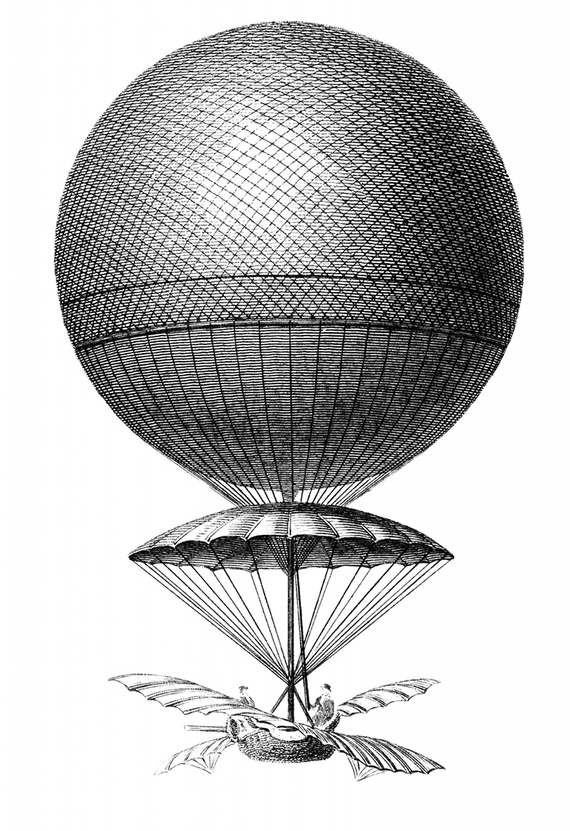 Vintage hot air balloon image