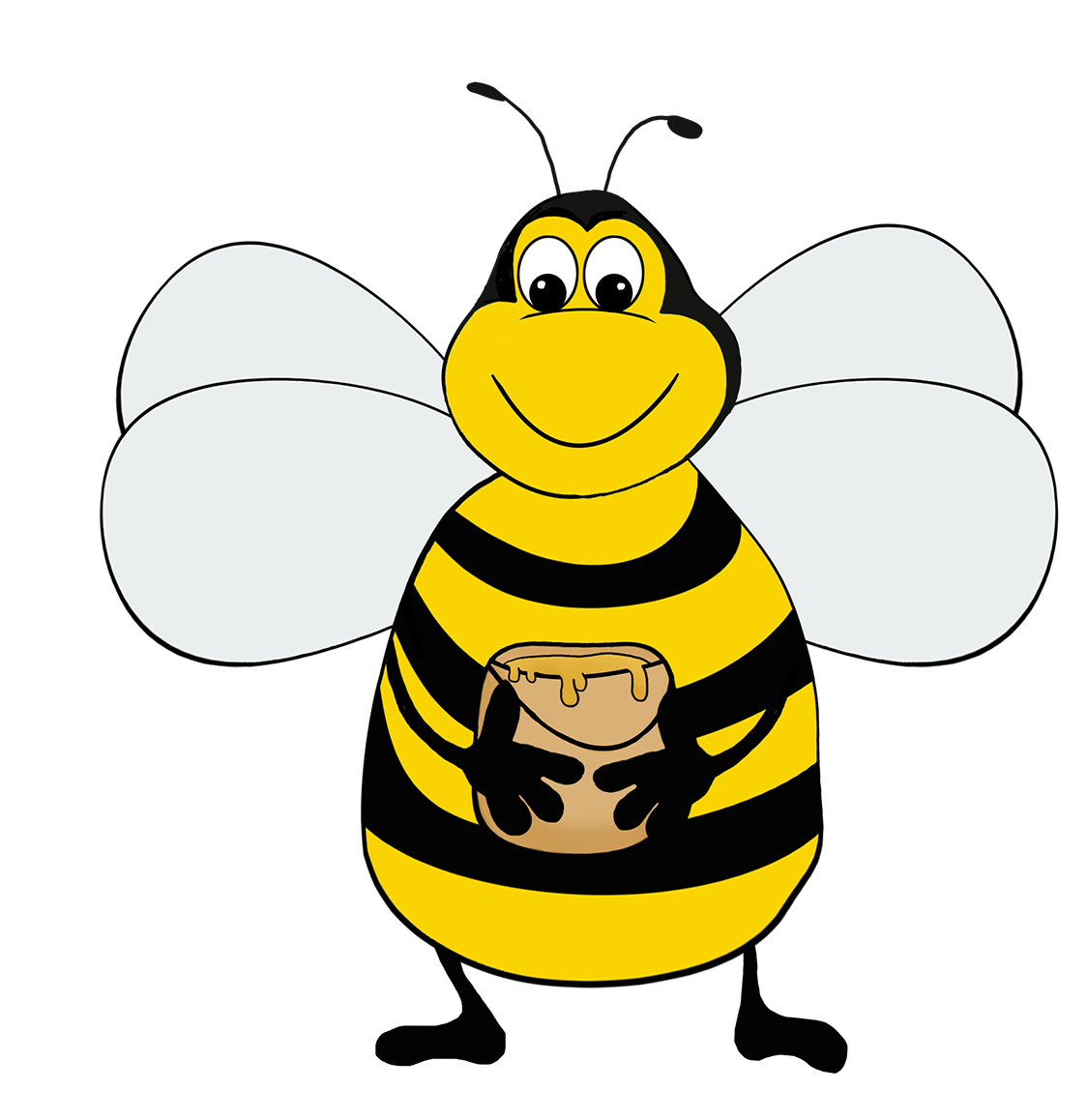 bee with honey clipart