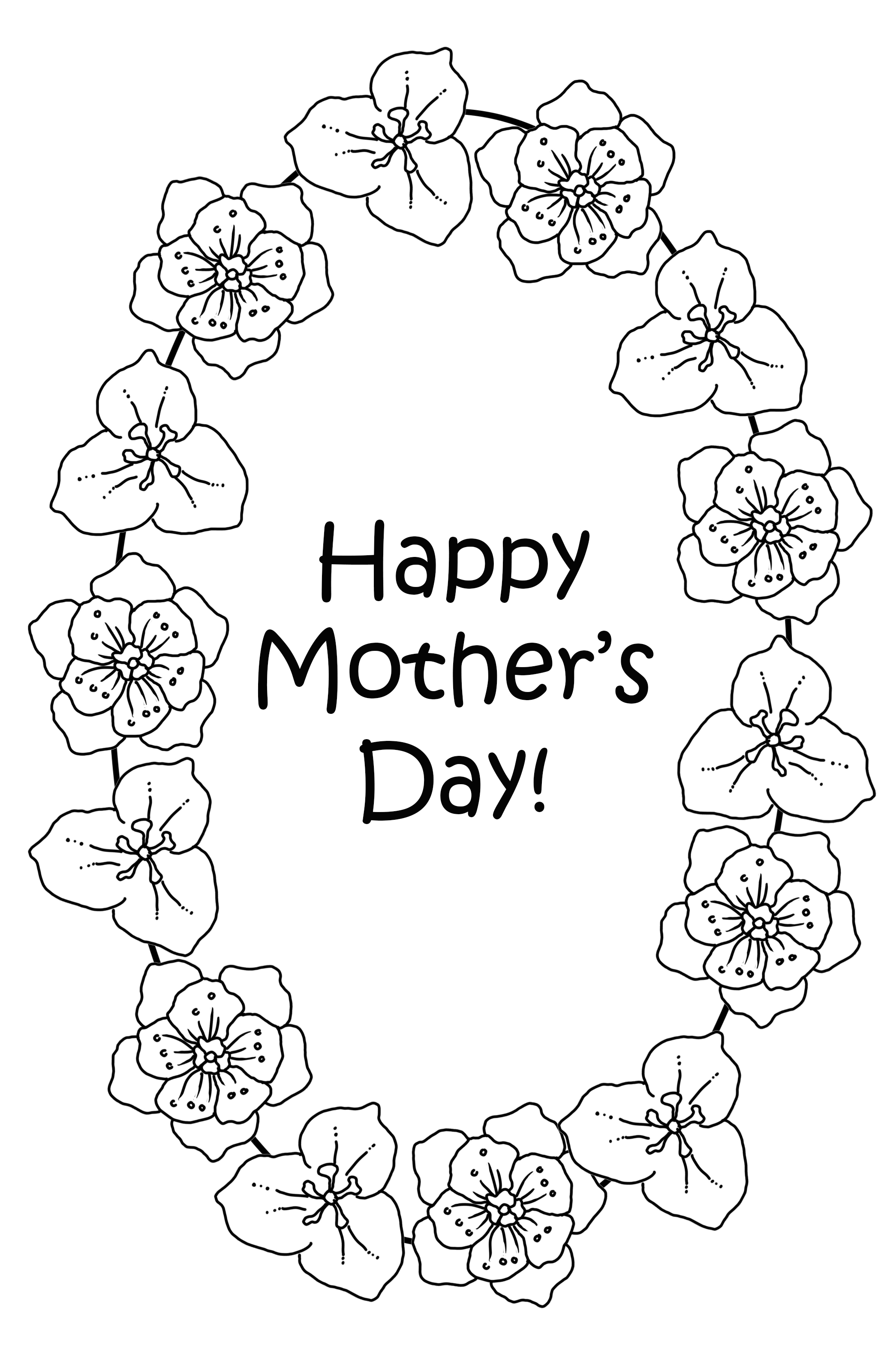 Flowers for Mother's day coloring page