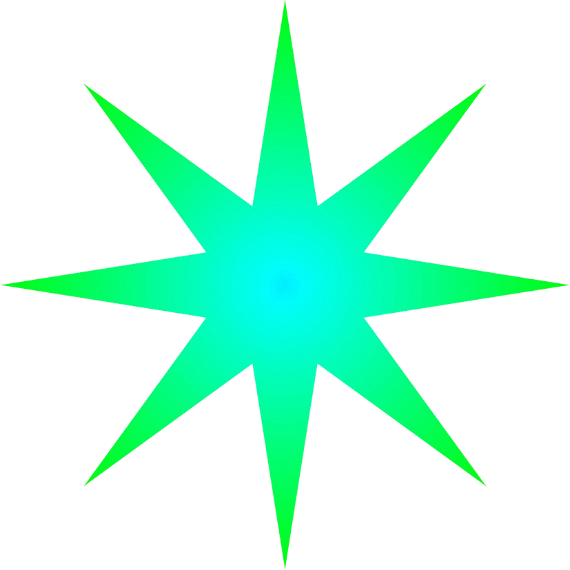 green blue radial star