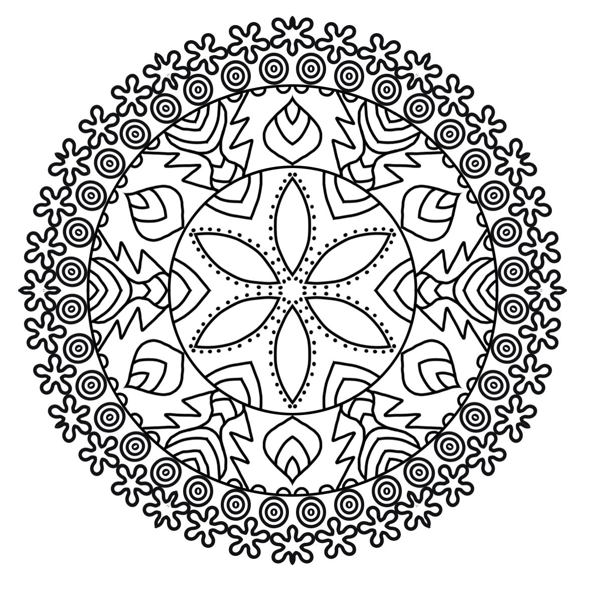 Mandala patterned coloring page