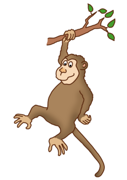 funny monkey climbing a tree