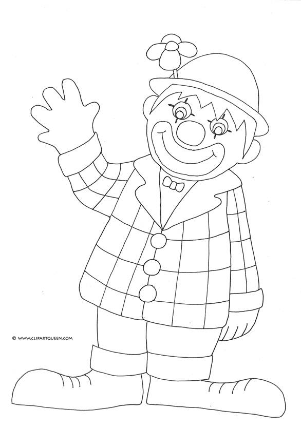 Birthday clown coloring pages