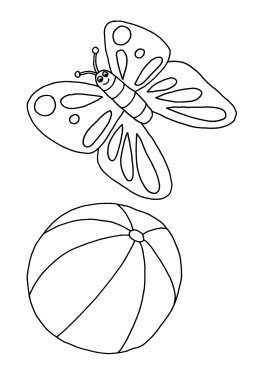 Printable coloring pages for kids butterfly ball