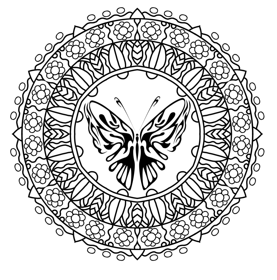 butterfly mandala coloring pages