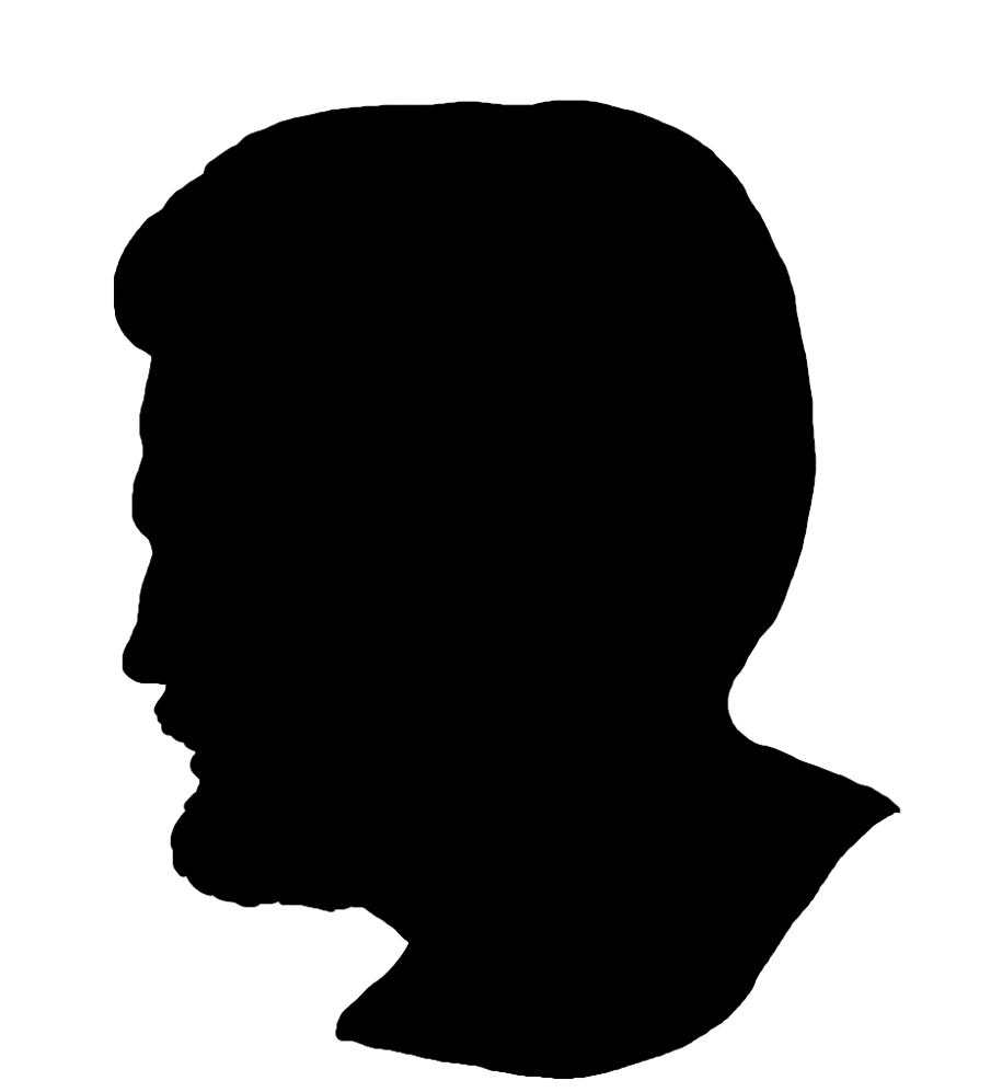 face silhouette with beard