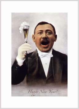 Old funny Happy New Year card