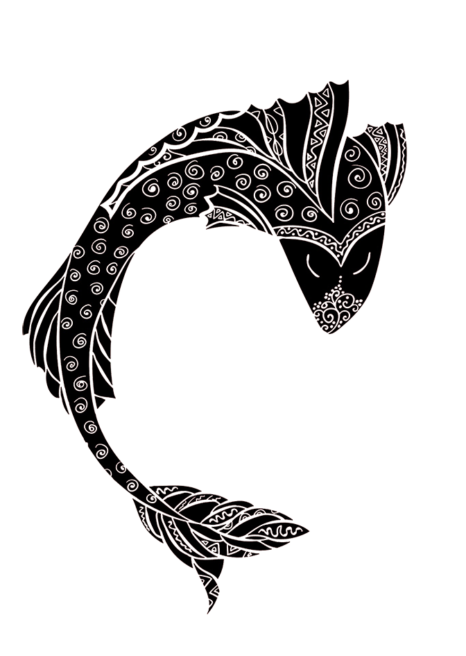 Koi carb clipart black