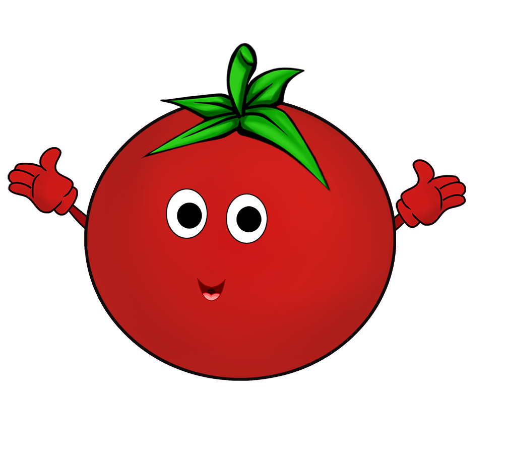 cartoon tomato with hands
