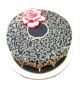 round wedding cake with swirls