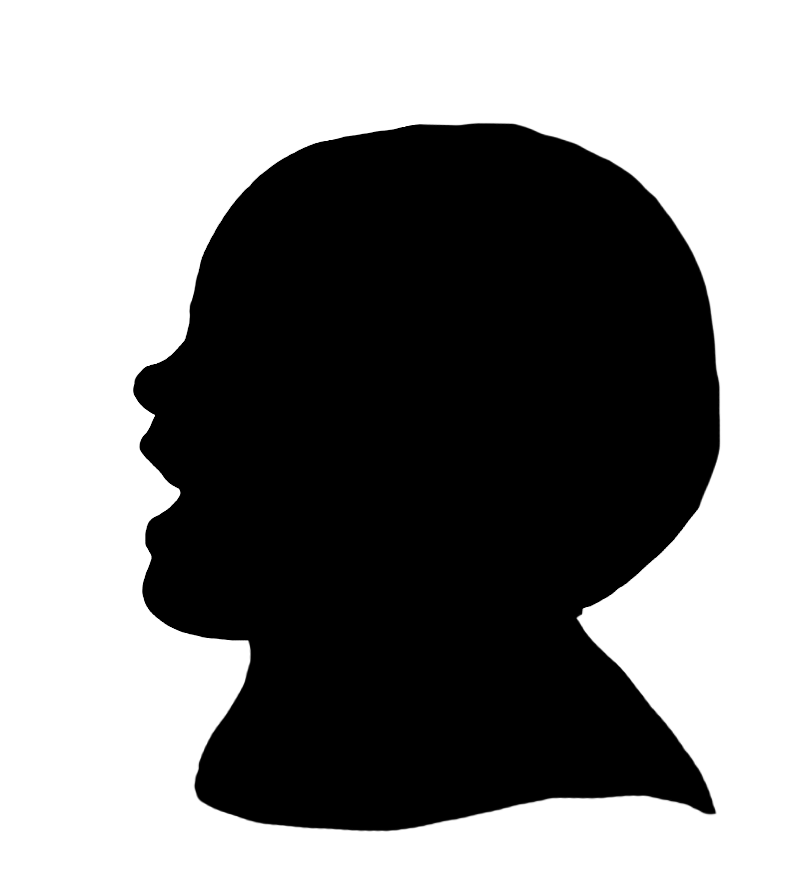 laughing toddler silhouette