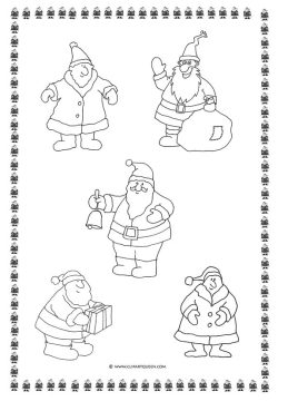 Christmas coloring page Santa Claus motives