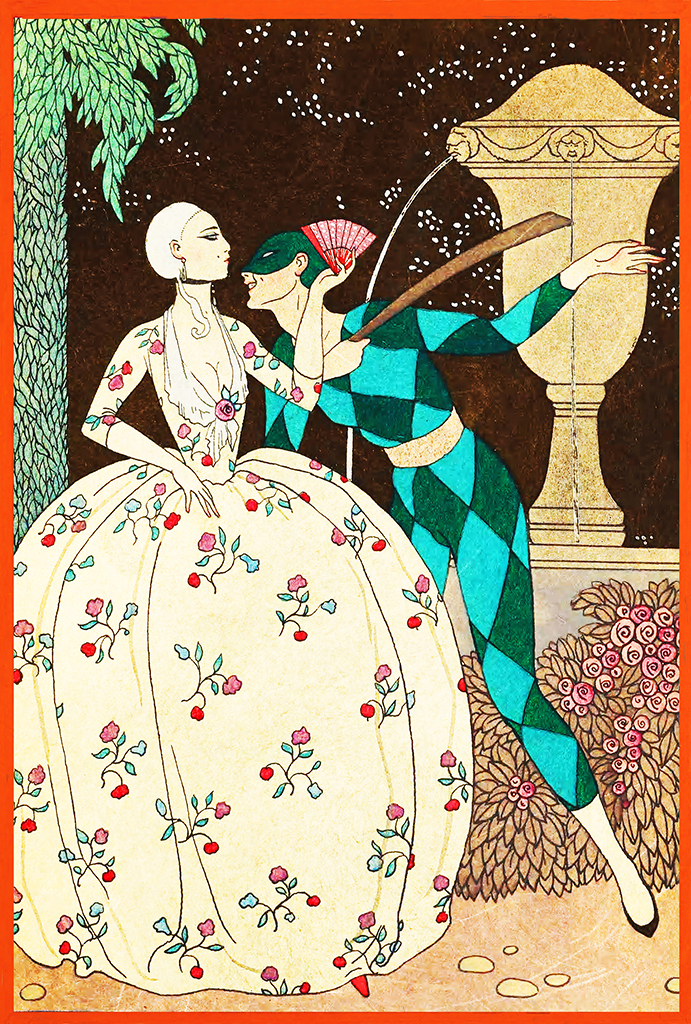 Harlequin and Columbine art deco