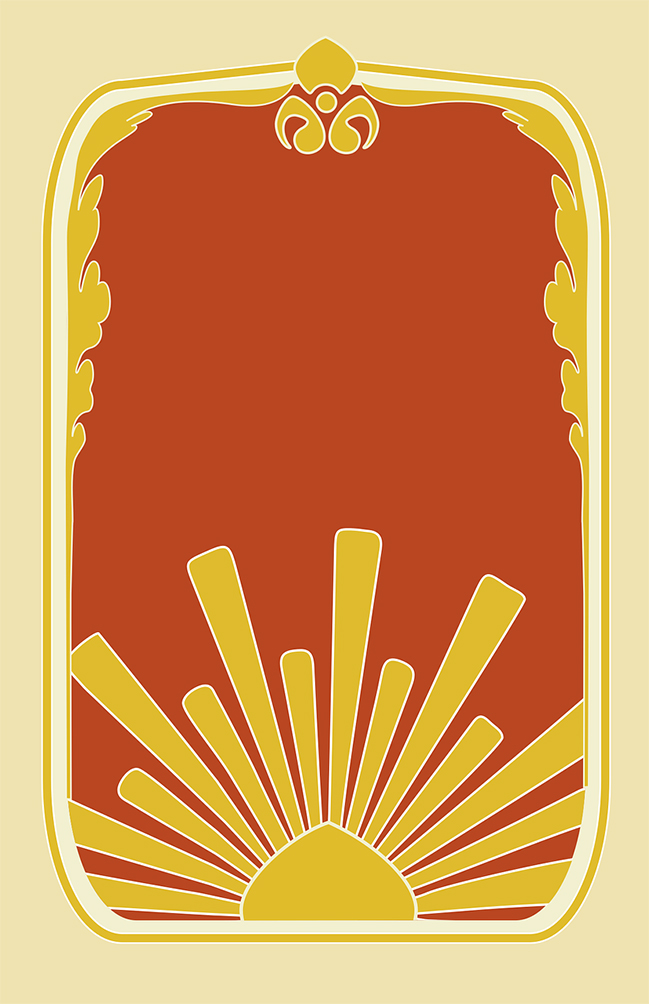 art nouveau frame yellow orange