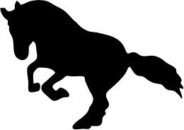 horse silhouette of rearing horse