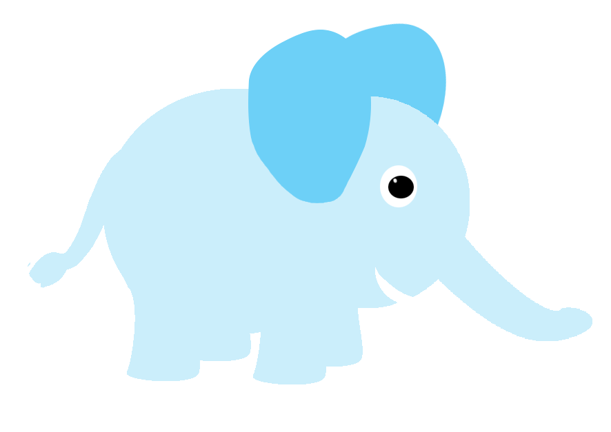 baby blue circle elephant drawing