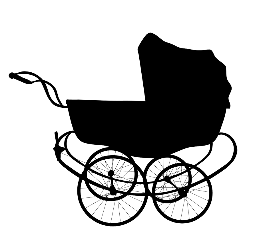 vintage silhouette baby carriage