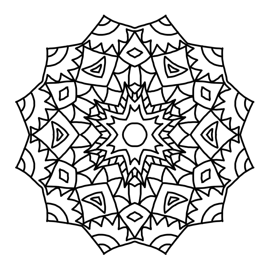 kaleidoscope mandala for coloring