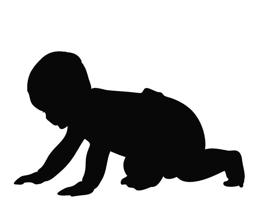 baby crawling silhouette