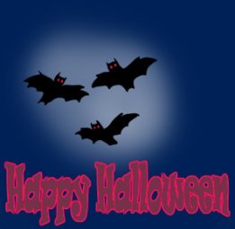 Happy Halloween greeting with bats