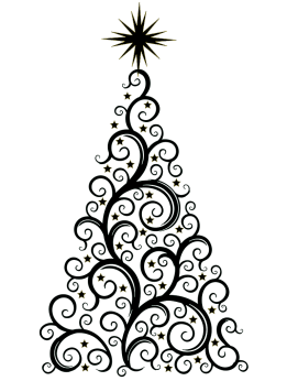 Modern Christmas tree silhouette