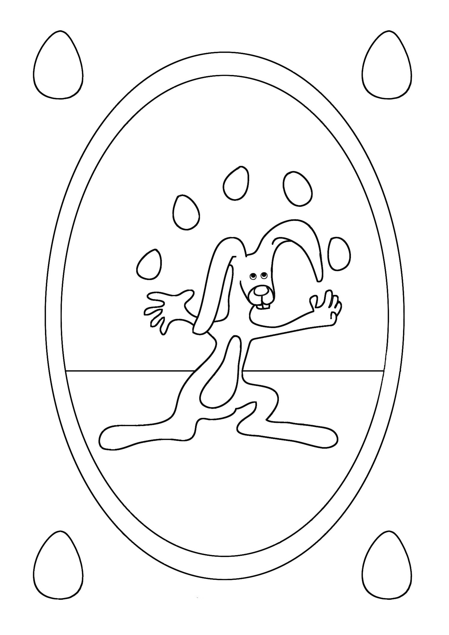 Egg joggling Easter bunny
