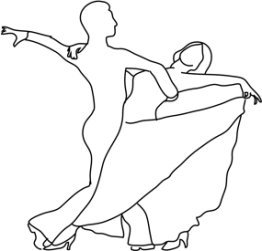 silhouette lines dancing couple
