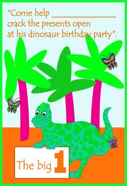 dinosaur 1st birthday invitation