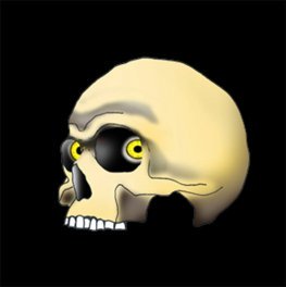pirate evil scull with eyes