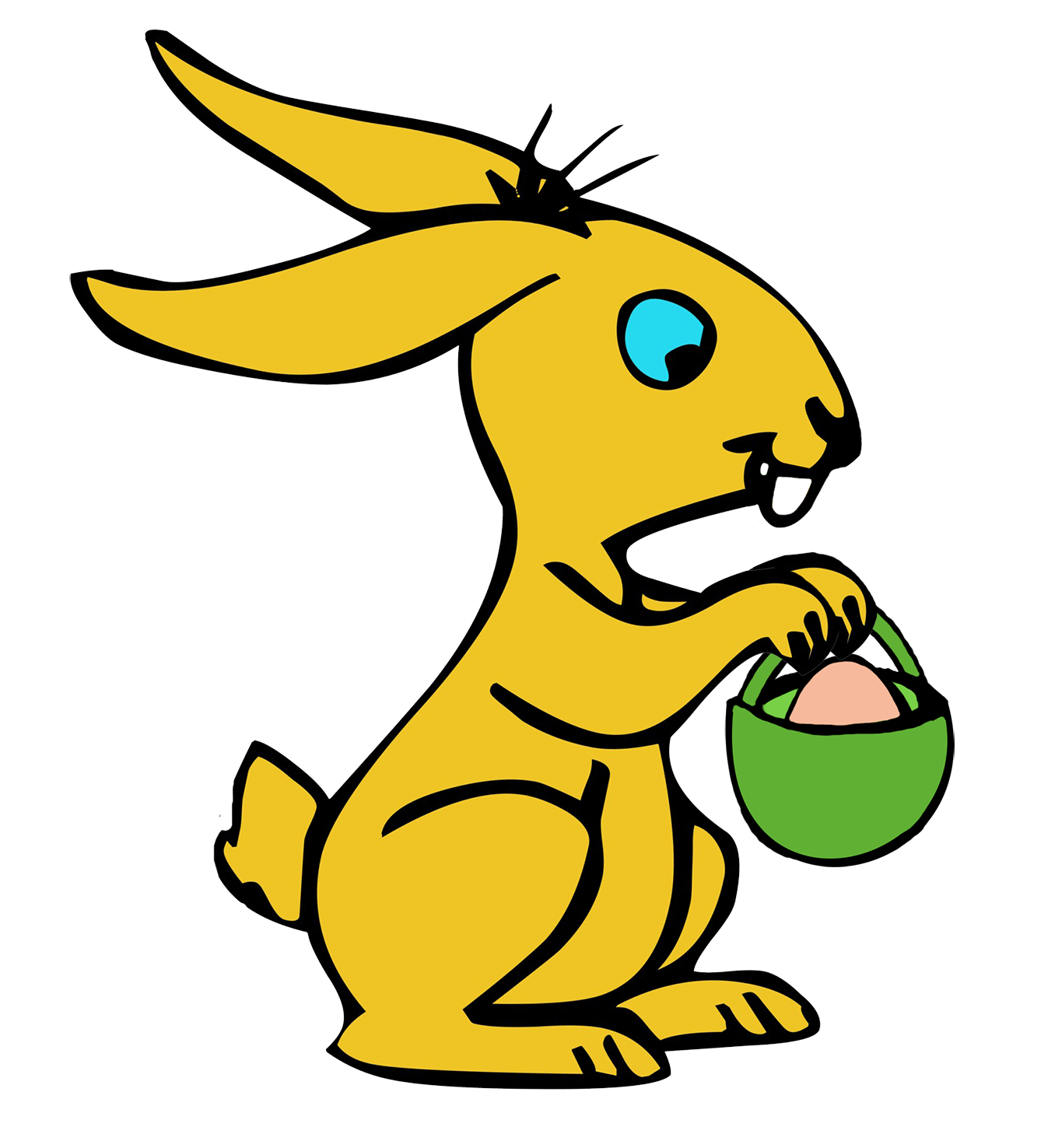 Easter bunny with basket and Easter egg