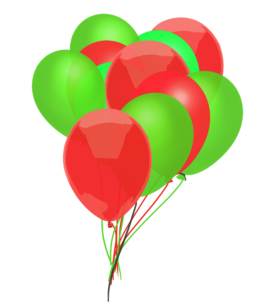 bunch of Christmas balloons