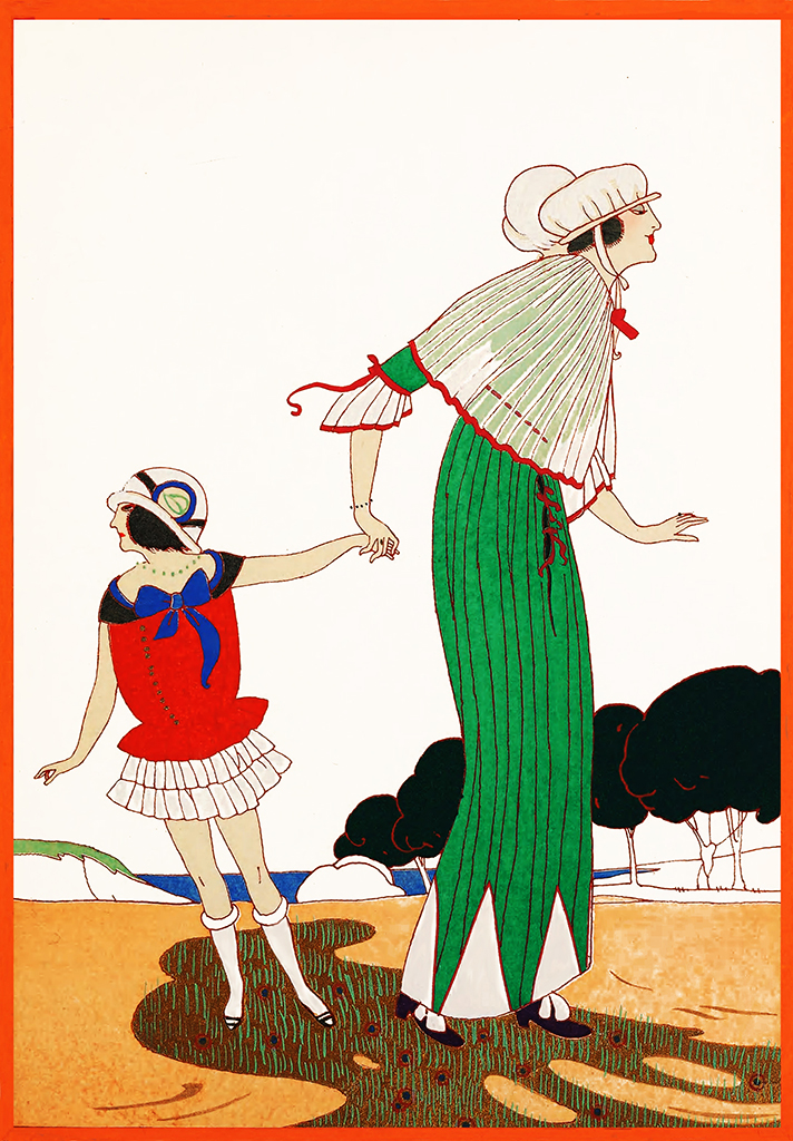 mother and daughter image art nouveau