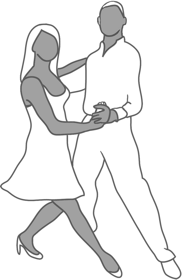 Dancer silhouette grey white