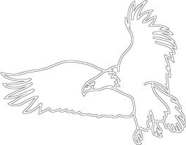 black white silhouette flying eagle clipart