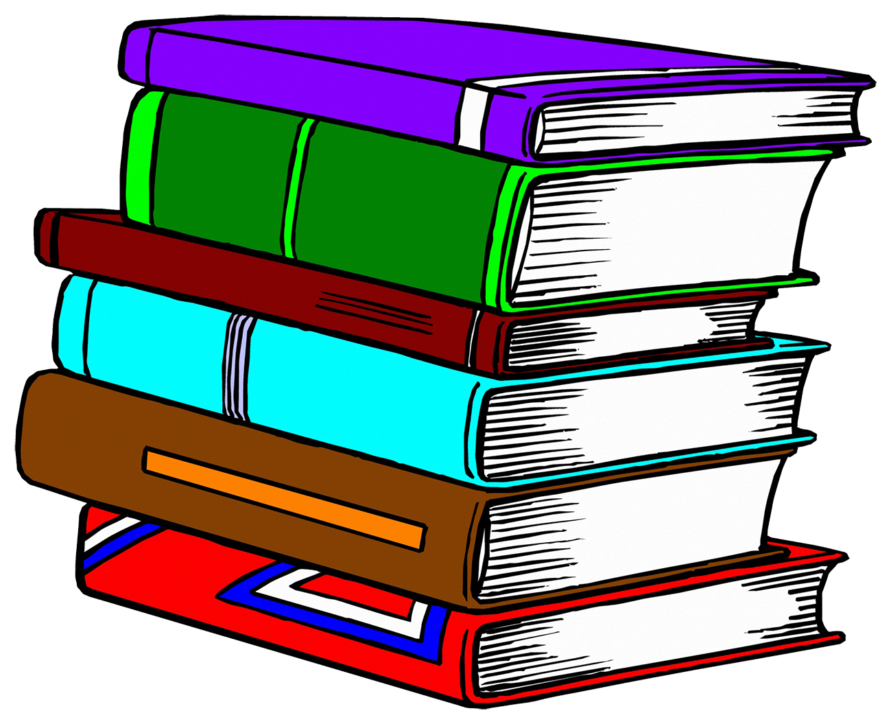 pile of colored books