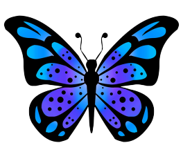 blue wing of a butterfly drawing