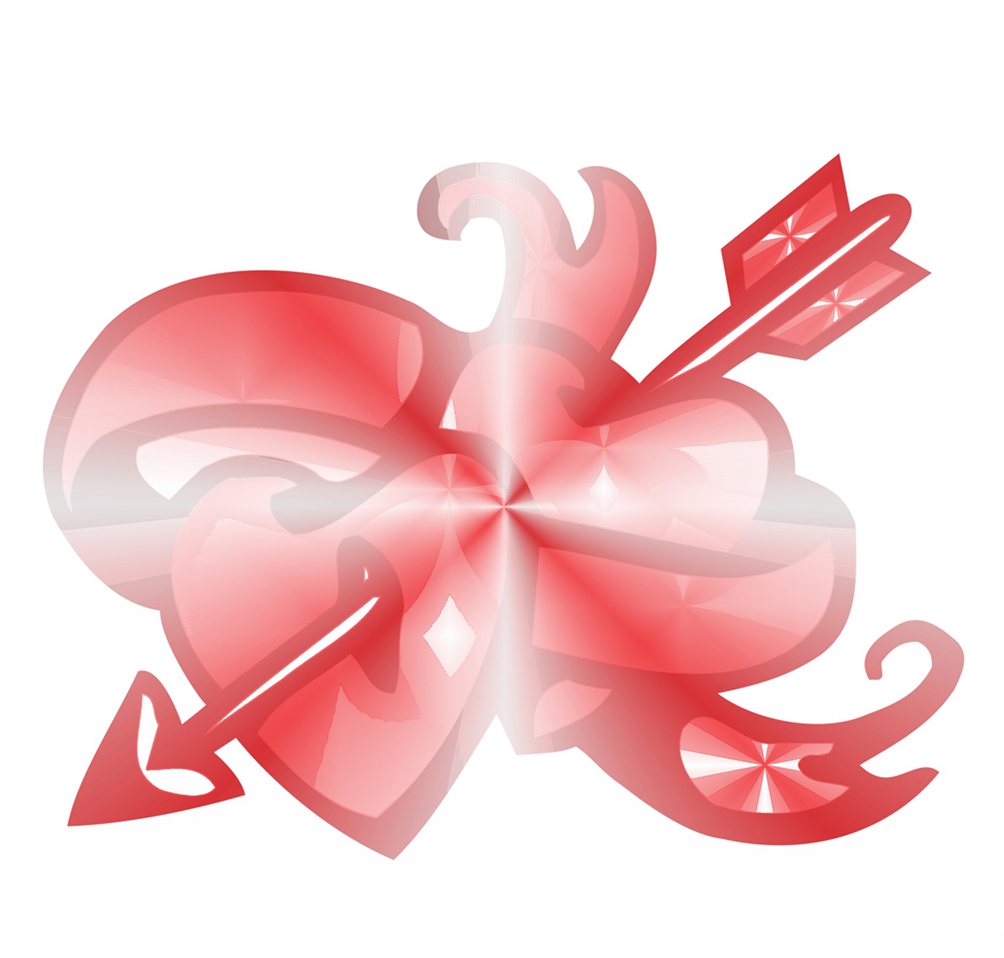 red hearts and arrow