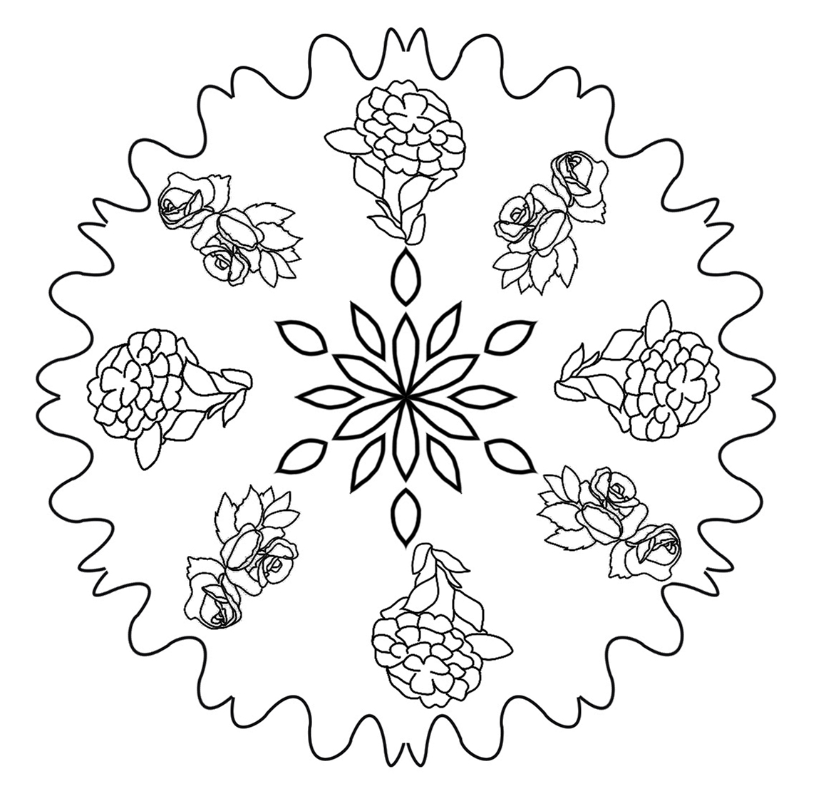 flower mandala with roses